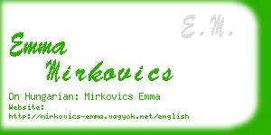 emma mirkovics business card